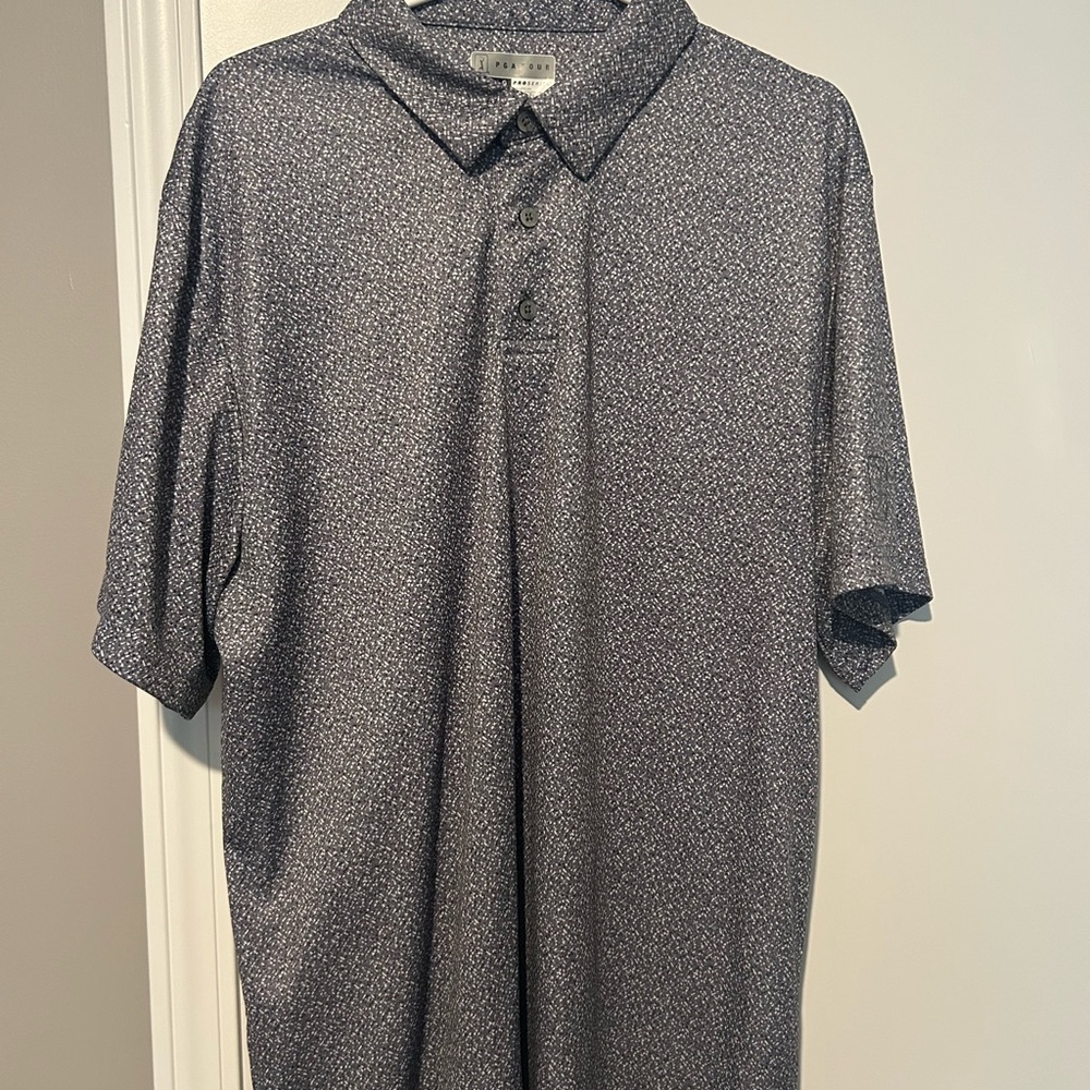 NWOT PGA Tour Men's Dark Gray Polo Shirt